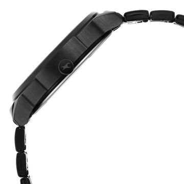 Fastrack Quartz Analog Black Dial Black Stainless Steel Strap Watch for Guys