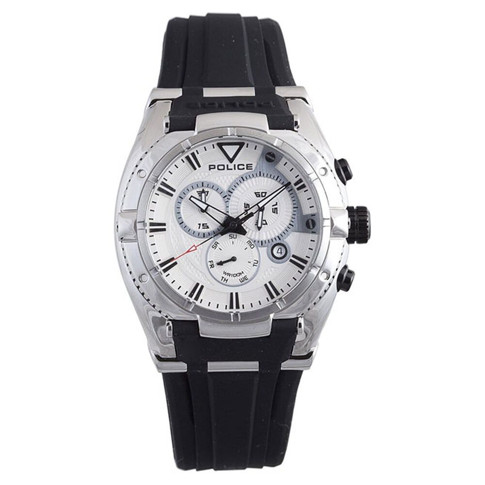 Buy Online Police Quartz Multifunction White Dial Silicone Strap Watch for Men ncpl13092js04a Titan