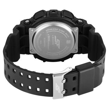 SF Vigour Quartz Digital Analog Digital Black Dial With Black Color Plastic Strap Watch For Unisex