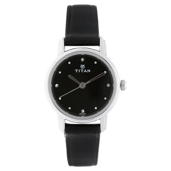 Titan Karishma Black Dial Analog Leather Strap watch for Women - image number 0