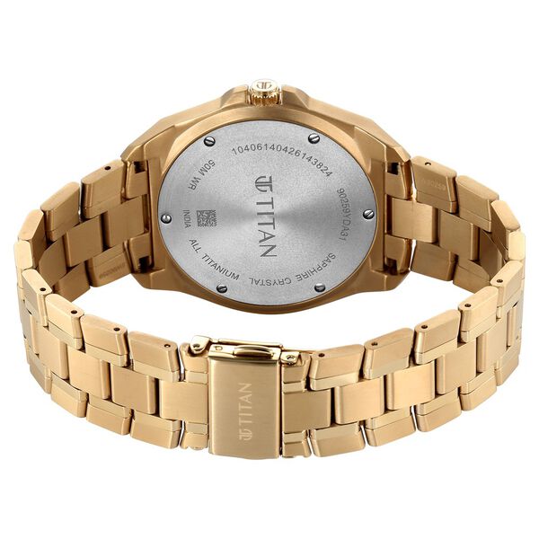 Titan Classique Titanium Sapphire  Multifunction Anthracite Dial Champagne Titanium Strap Watch For Men - image number 5