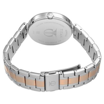 Titan Stellar Blue Dial Moonphase Stainless Steel Strap watch for Women