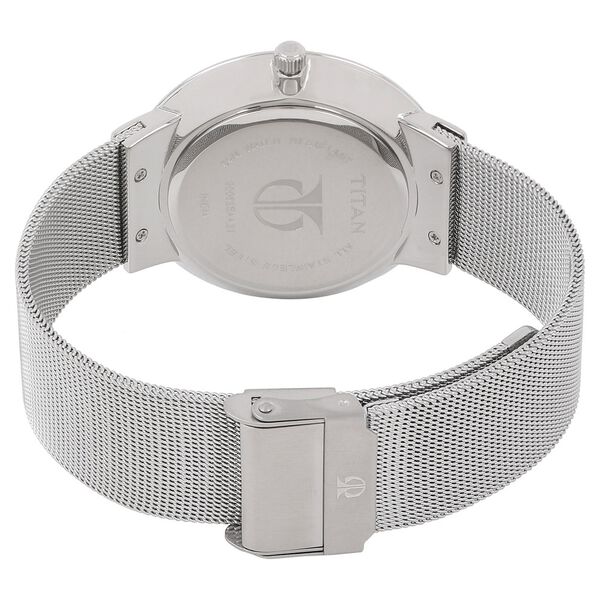 Titan Quartz Analog with Date Black Dial Stainless Steel Strap Watch for Men - image number 3