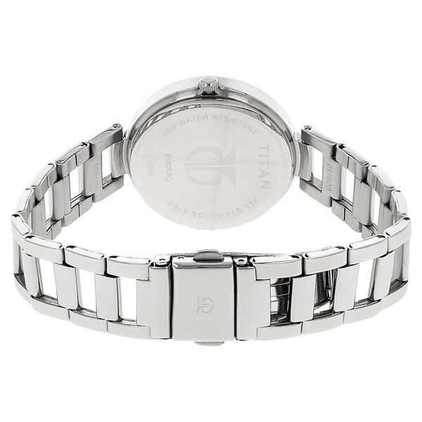 Titan Quartz Analog Silver Dial Stainless Steel Strap Watch for Women - image number 3