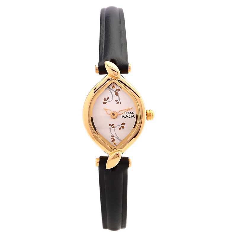 Titan Quartz Analog Silver Dial Leather Strap Watch for Women - image number 0