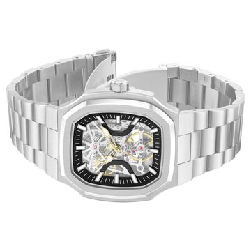 Kenneth Cole Automatic Black Dial Silver Stainless Steel Strap Watch For Men
