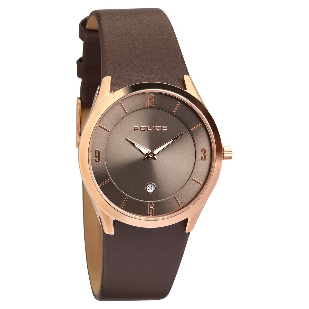 Buy Online Police Quartz Analog Grey Dial Leather Strap Watch for Men ncpl14217jsr13 Titan