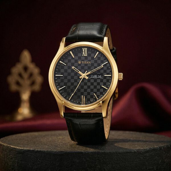Titan Karishma Regal Classic Day-Date Men's Dress Watch - image number 0