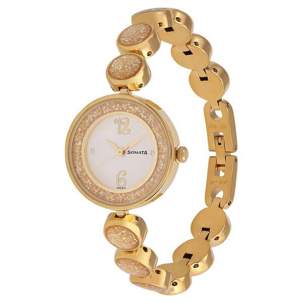 Sonata Quartz Analog White Dial Metal Strap Watch for Women - image number 2