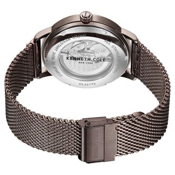 Kenneth Cole Automatic Brown Dial Brown Stainless Steel Strap Watch For Men