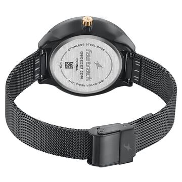 Fastrack Stunners Quartz Multifunction Black Dial Stainless Steel Strap Watch for Girls