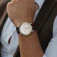 Titan Elegance Analog with Small Second and White Dial Brown Leather Strap Watch for Men - image number 7