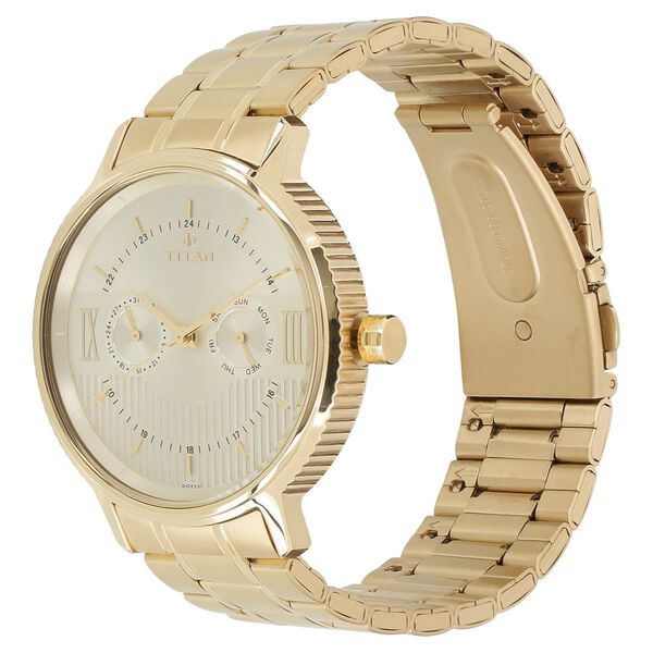 Titan Regalia Baron Champagne Dial Analog with Day and Date Stainless Steel Strap watch for Men - image number 1