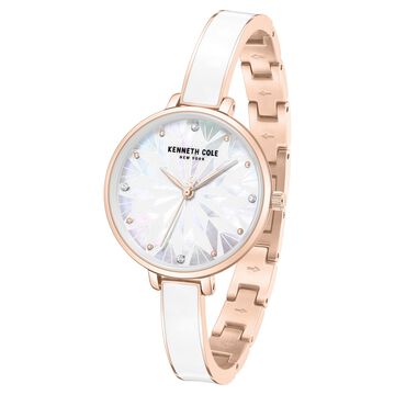 Kenneth Cole Quartz Analog White Dial Rose Gold Colour Stainless Steel Strap Watch For Women