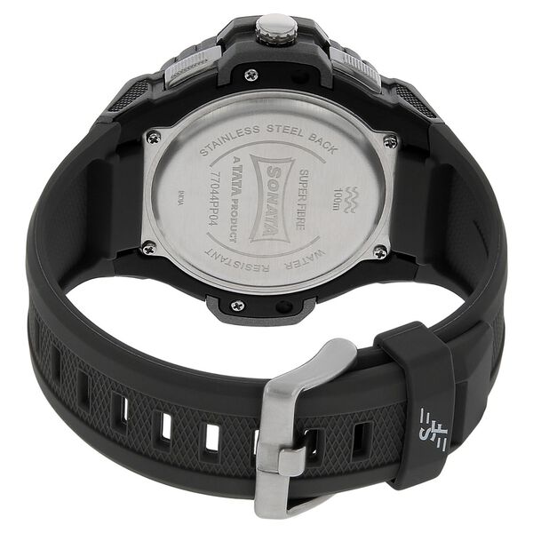 SF Quartz Analog Digital Grey Dial Plastic Strap Watch for Men - image number 3