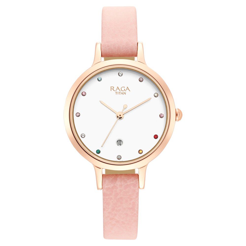 Titan raga best sale white strap watches