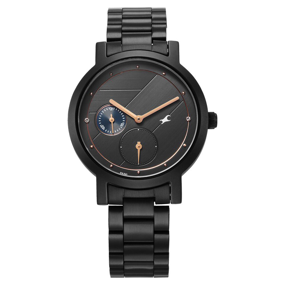 Fastrack black steel watches hotsell