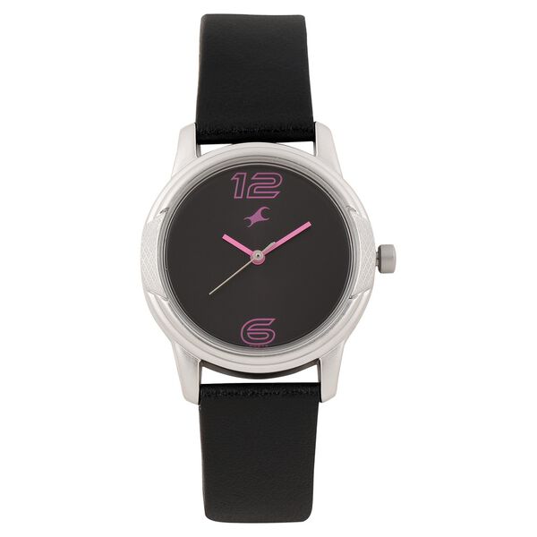 Fastrack Quartz Analog Black Dial Leather Strap Watch for Girls - image number 0