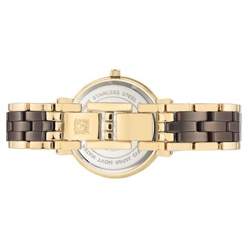 Anne Klein Quartz Analog Brown Dial Ceramic Strap Watch for Women