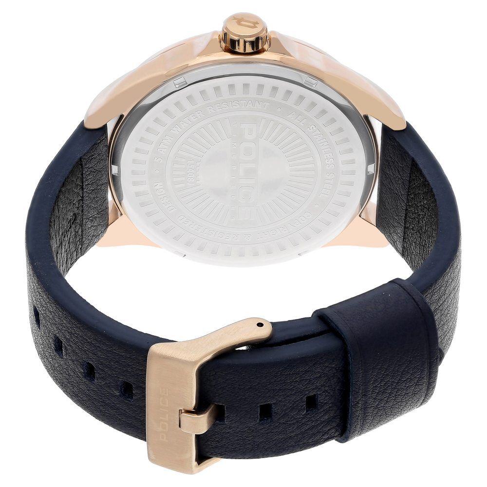 Buy Online Police Quartz Analog with Date Blue Dial Leather Strap Watch for Men ncpl15408jsr03 Titan