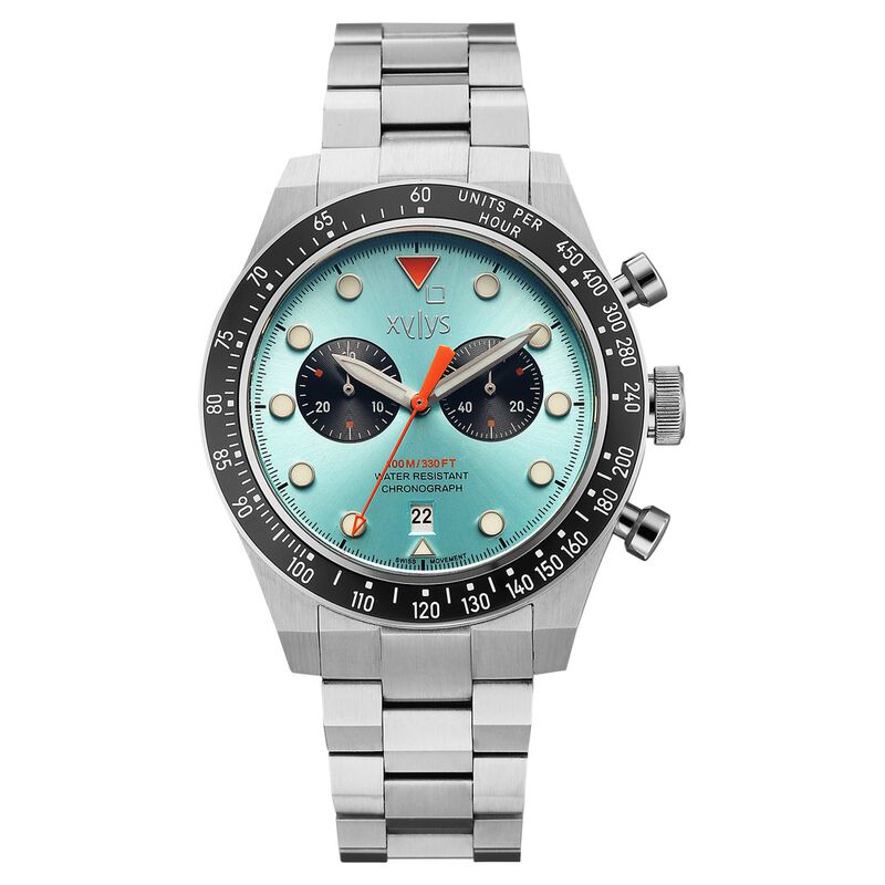 Xylys Aurelius Quartz Chronograph Ice Blue Dial T Stainless Steel Strap Watch For Men