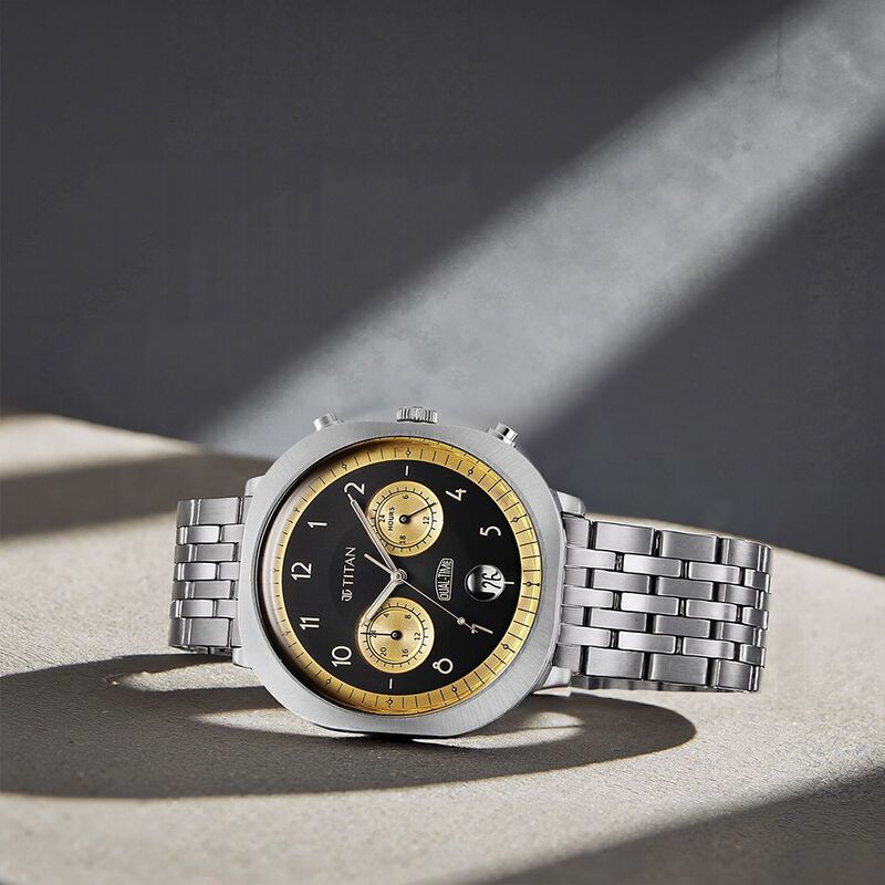 Buy Online Titan Timeless Treasures Quartz Analog Dual Time Black