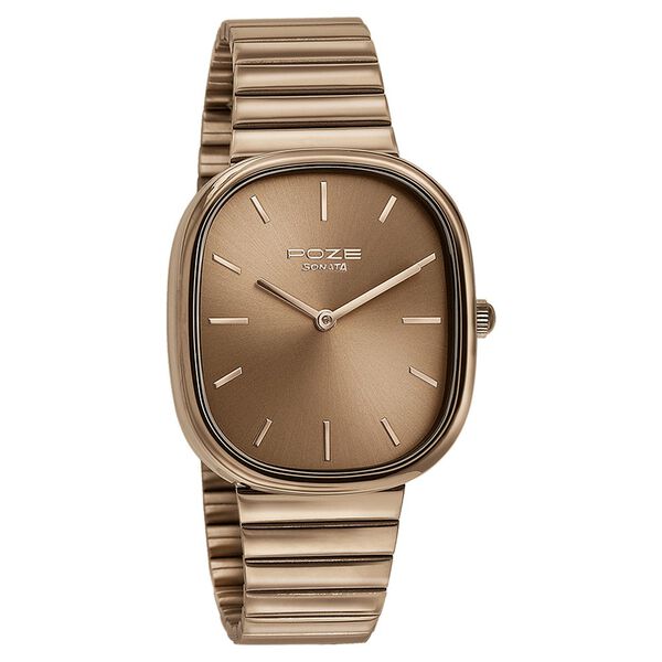 Sonata Poze Quartz Analog Brown Dial Mesh Strap Watch for Women - image number 2