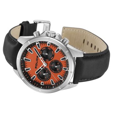 Police Orange Dial Quartz Multifunction Watch for Men