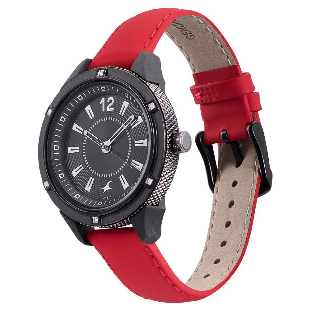 Buy Online Fastrack Modular Quartz Analog Black Dial Leather Strap Watch for Girls nl6176kl20 Titan