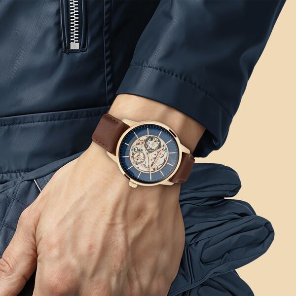 Titan Automatics Blue Dial Automatic Leather Strap watch for Men - image number 7