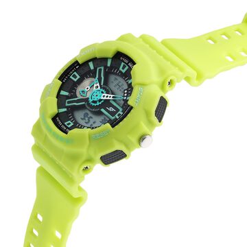 SF Dreamer Series Quartz Digital Analog Digital Black Round Dial Green Plastic Strap Watch For Men