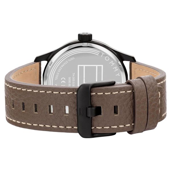 Tommy Hilfiger Quartz Analog with Date Black dial Leather Strap Watch for Men - image number 2