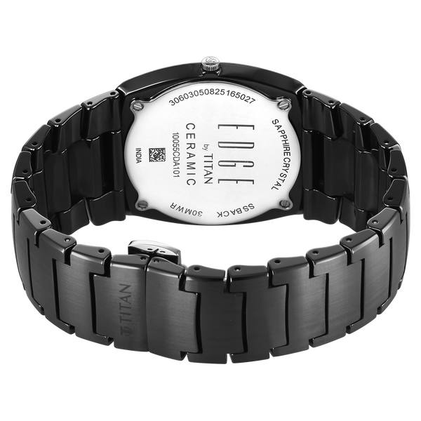Titan Edge Fumage Quartz Analog Black Dial Black Ceramic Strap Watch For Men - image number 9