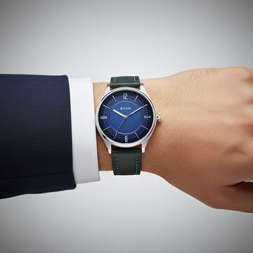 Titan Neo Basics Analog with Blue Dial Blue Leather Strap Watch for Men