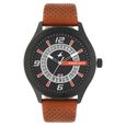 Fastrack Loopholes Quartz Analog with Date Beige Dial Leather Strap Watch for Guys