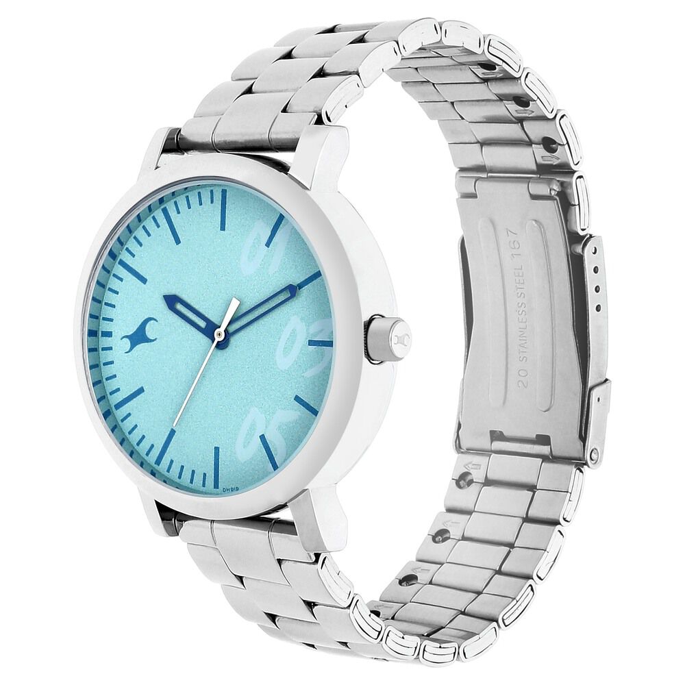 Buy Online Fastrack Tropical Waters Quartz Analog Green Dial Metal Strap Watch for Girls 68010sm06 p Titan