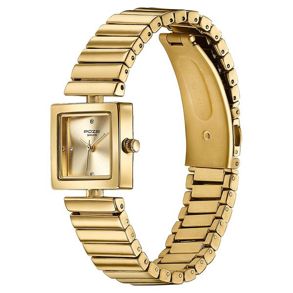 Sonata Poze Quartz Analog Silver Dial Golden Metal Strap Watch For Women - image number 4