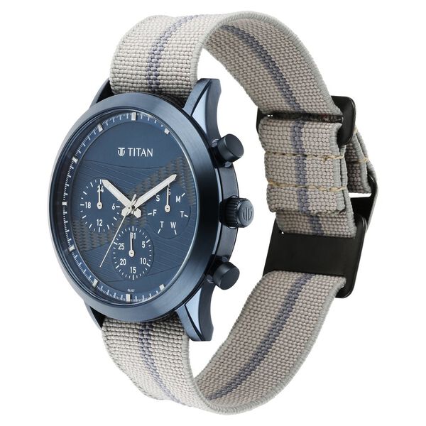 Titan Athleisure Blue Dial Quartz Multifunction Nylon Strap watch for Men - image number 3