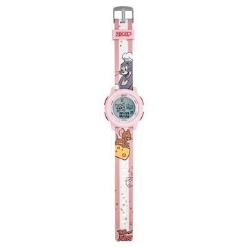 Zoop Tom & Jerry Digital Watch with Pink Case and Pink Multi Color Strap for Girls Kids, from House of Titan