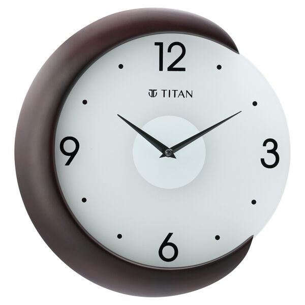 Titan Wooden Half Moon Wall Clock with Glass Dial - 32 cm x 31 cm (Medium) - image number 1
