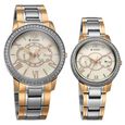 Titan Royal Bandhan Quartz Analog with Day and Date Pink Dial Two Toned Strap Watch For Couple - image number 1
