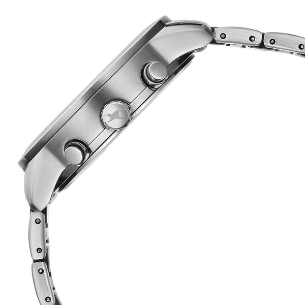 Fastrack Oceanyx - Ceramic Quartz Multifunction Grey Dial Two Toned Strap Watch For Guys - image number 4