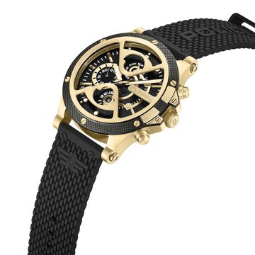 Police Men's Surigao KL Rahul Edition Goldtone and Silicone Strap Watch