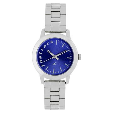 Fastrack Fundamentals Quartz Analog Blue Dial Stainless Steel Strap Watch for Girls