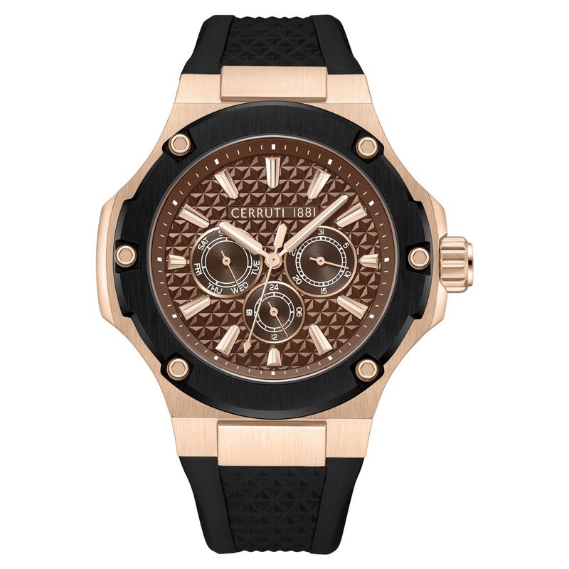 Cerruti 1881 Quartz Multifunction Brown Dial Stainless Steel Strap Watch for Men