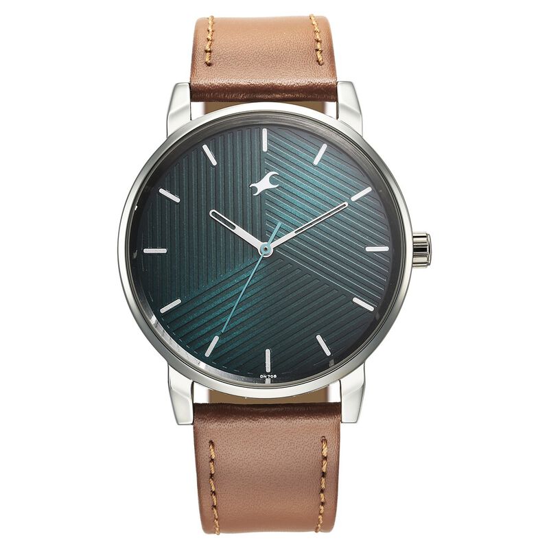 Fastrack Stunners Green Dial Leather Strap Watch for Guys - image number 0