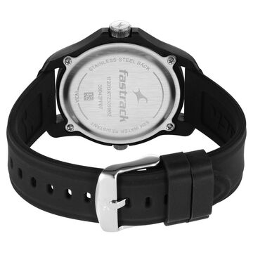 Fastrack Dual Time Quartz Analog Black Dial Silicone Strap Watch for Guys