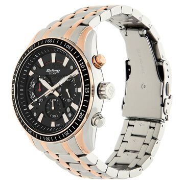Titan Octane Black Chronograph Stainless Steel Strap watch for Men