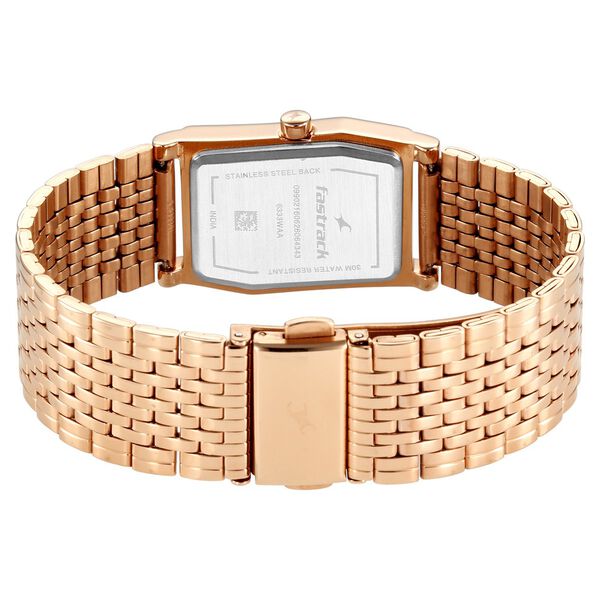 Fastrack Oceanyx 2.0 Analog Watch for Women with Dark Green Dial & Rose Gold Metal Strap - image number 5