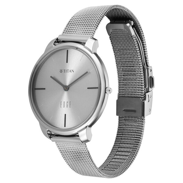Edge Velora Quartz Analog Grey Dial Grey Metal Strap Watch For Women - image number 2